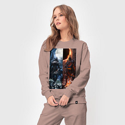 Костюм хлопковый женский Dark Souls x Bloodborne Дарк Соулс, цвет: пыльно-розовый — фото 2