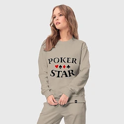 Костюм хлопковый женский Poker Star, цвет: миндальный — фото 2