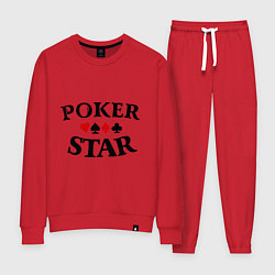 Костюм хлопковый женский Poker Star, цвет: красный