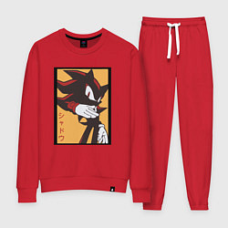 Костюм хлопковый женский Ёж Шэдоу 006, цвет: красный