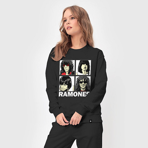 Женский костюм Ramones, Рамонес Портреты / Черный – фото 3