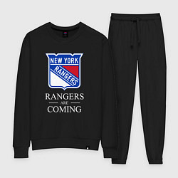 Костюм хлопковый женский Rangers are coming, Нью Йорк Рейнджерс, New York R, цвет: черный