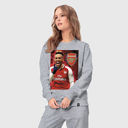 Костюм хлопковый женский Arsenal, Pierre-Emerick Aubameyang, цвет: меланж — фото 2