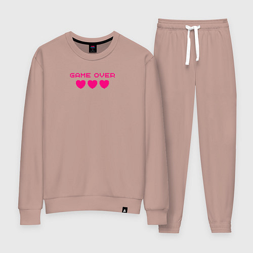 Женский костюм Game over розовый текст / Пыльно-розовый – фото 1