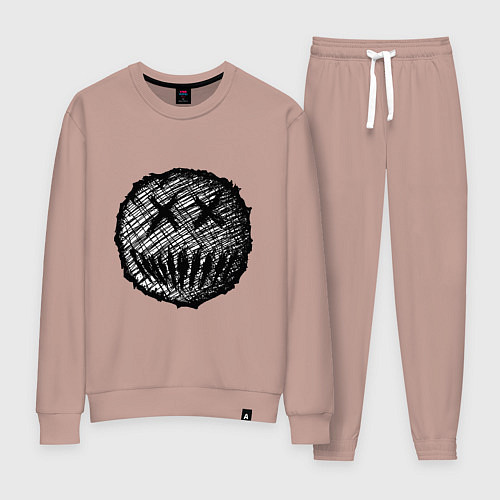 Женский костюм Жуткая рожица пиксельная / Пыльно-розовый – фото 1