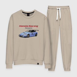 Костюм хлопковый женский Honda Racing Team!, цвет: миндальный