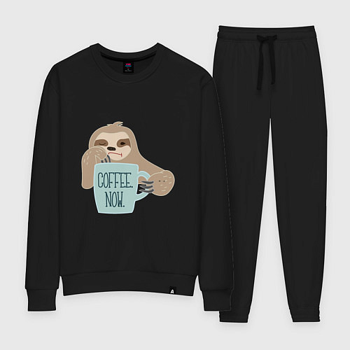 Женский костюм Ленивец с кофе / Черный – фото 1