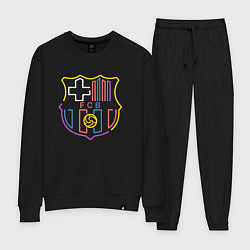 Костюм хлопковый женский FC Barcelona - Multicolor 2022, цвет: черный