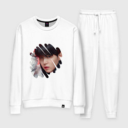 Костюм хлопковый женский Agust D SUGA BTS, цвет: белый