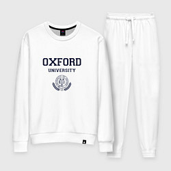 Костюм хлопковый женский Оксфорд - логотип университета, цвет: белый