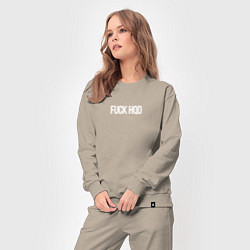 Костюм хлопковый женский FUCK HQD BLACK, цвет: миндальный — фото 2