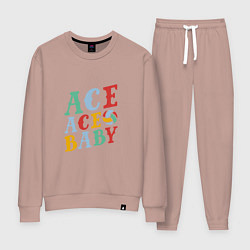 Костюм хлопковый женский Ace Ace Baby, цвет: пыльно-розовый