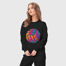 Костюм хлопковый женский Ball Volleyball, цвет: черный — фото 2