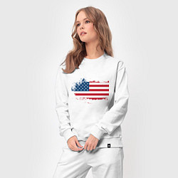 Костюм хлопковый женский Американский флаг Stars, цвет: белый — фото 2