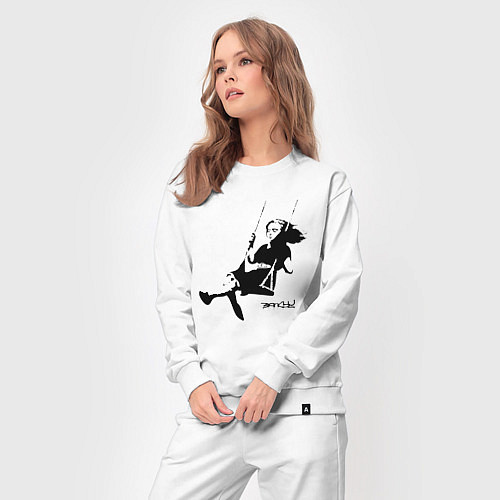 Женский костюм BANKSY БЭНКСИ девочка на качелях / Белый – фото 3