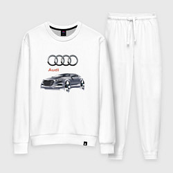 Костюм хлопковый женский Audi Germany Car, цвет: белый