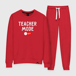 Костюм хлопковый женский Учительский мод отключен, цвет: красный