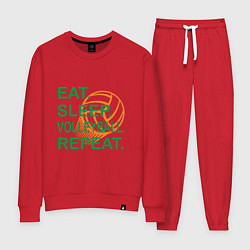 Костюм хлопковый женский Day Volleyball, цвет: красный