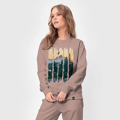 Женский костюм Горные Походы и Птицы / Пыльно-розовый – фото 3