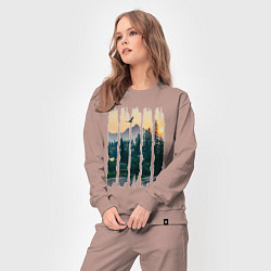 Костюм хлопковый женский Горные Походы и Птицы, цвет: пыльно-розовый — фото 2