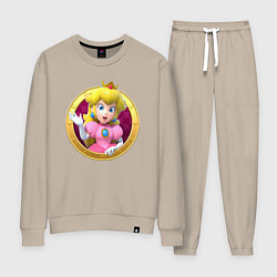 Костюм хлопковый женский Принцесса Персик Super Mario Video game, цвет: миндальный