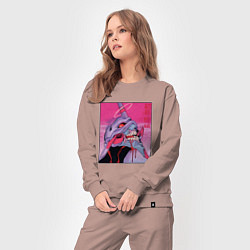 Костюм хлопковый женский Ева 02 Neon Evangelion, цвет: пыльно-розовый — фото 2