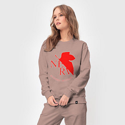 Костюм хлопковый женский Nerv в Neon Genesis Evangelion, цвет: пыльно-розовый — фото 2