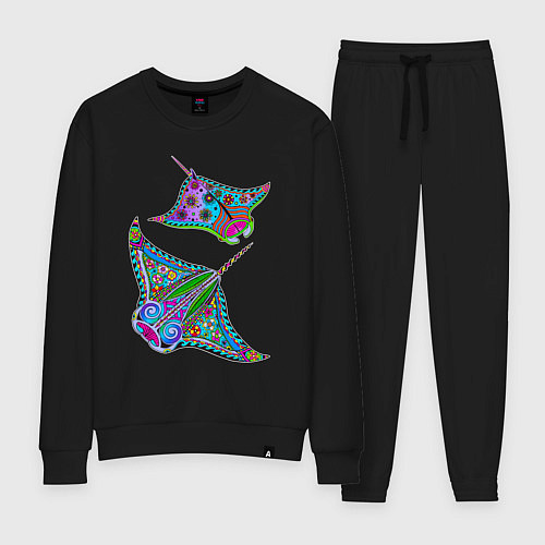 Женский костюм Скаты с психоделической раскраской / Черный – фото 1