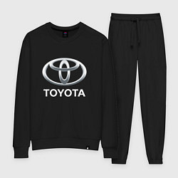 Костюм хлопковый женский TOYOTA 3D Logo, цвет: черный