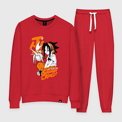 Костюм хлопковый женский ШАМАН КИНГ SHAMAN KING ЙО, цвет: красный