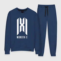 Костюм хлопковый женский Monsta x logo, цвет: тёмно-синий