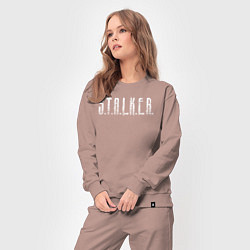 Костюм хлопковый женский S T A L K E R - Logo, цвет: пыльно-розовый — фото 2