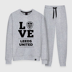 Костюм хлопковый женский Leeds United Love Классика, цвет: меланж