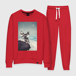 Костюм хлопковый женский Snipes at the Shore, цвет: красный