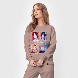 Костюм хлопковый женский Госпожа Кагуя: В любви как на войне Love is War, цвет: пыльно-розовый — фото 2