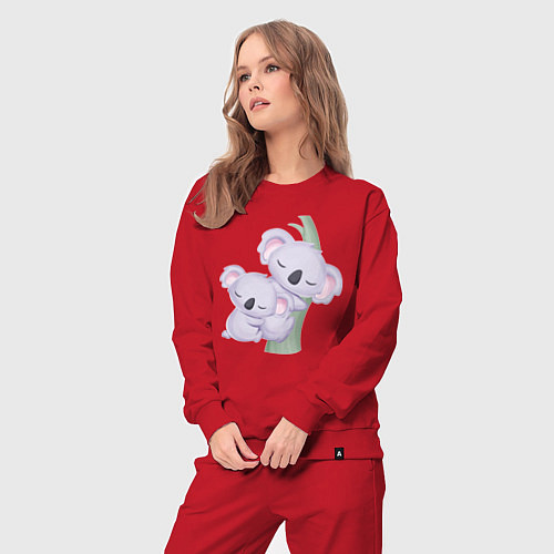 Женский костюм Милые Коалы На Дереве / Красный – фото 3