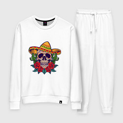 Костюм хлопковый женский Skull - Mexico, цвет: белый
