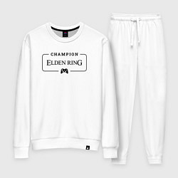 Костюм хлопковый женский Elden Ring Gaming Champion: рамка с лого и джойсти, цвет: белый