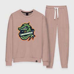 Костюм хлопковый женский Крокодил Дракон, цвет: пыльно-розовый
