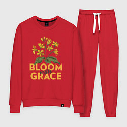 Костюм хлопковый женский Bloom with grace, цвет: красный