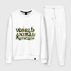 Костюм хлопковый женский WORLD ANIMAL PROTECTION, цвет: белый