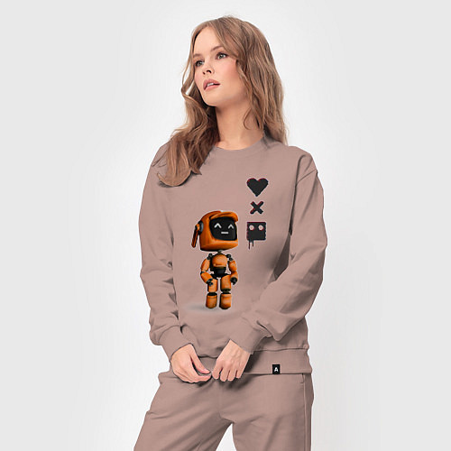 Женский костюм Оранжевый робот с логотипом LDR / Пыльно-розовый – фото 3