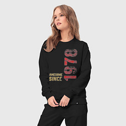 Костюм хлопковый женский Потрясающий человек с 1978 года, цвет: черный — фото 2