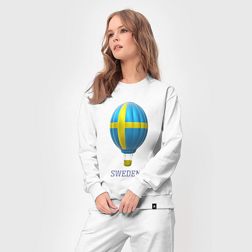 Женский костюм 3d aerostat Sweden flag / Белый – фото 3