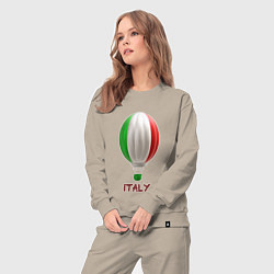 Костюм хлопковый женский 3d aerostat Italy flag, цвет: миндальный — фото 2