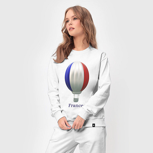 Женский костюм 3d aerostat French flag / Белый – фото 3