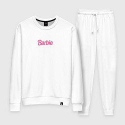 Костюм хлопковый женский Barbie mini logo, цвет: белый