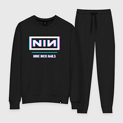 Костюм хлопковый женский Nine Inch Nails Glitch Rock, цвет: черный
