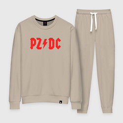 Костюм хлопковый женский PZDC ACDC, цвет: миндальный