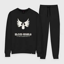 Костюм хлопковый женский Кровавые ангелы лого винтаж, цвет: черный